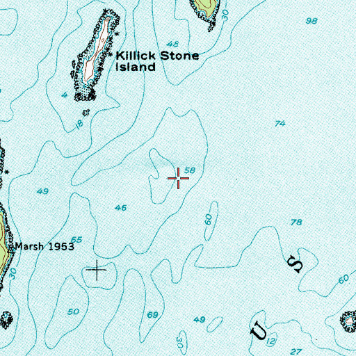 Topographic Map of Round Rock, ME