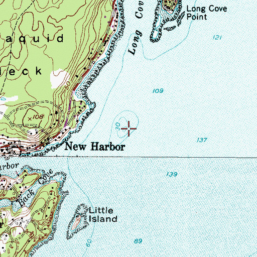 Topographic Map of Salt Pond Ledge, ME