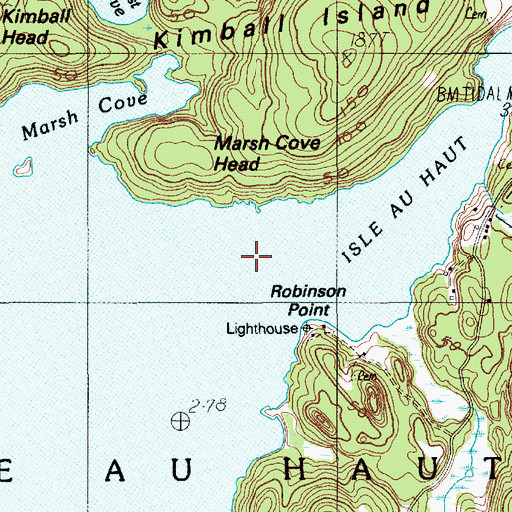 Topographic Map of Sawyer Ledge, ME