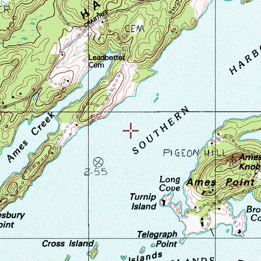 Topographic Map of Seal Ledge, ME