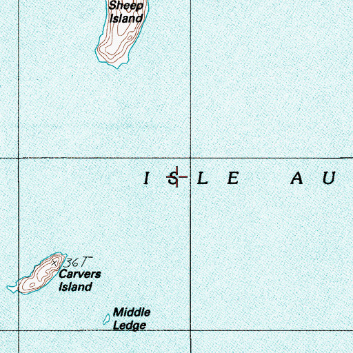 Topographic Map of Sheep Island Ledge, ME