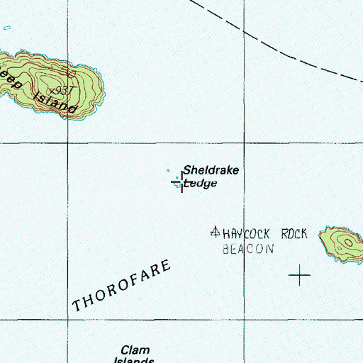 Topographic Map of Sheldrake Ledge, ME