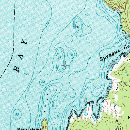 Topographic Map of Sprague Ledge, ME