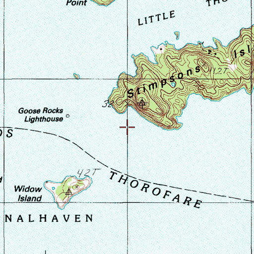 Topographic Map of Stimpsons Rock, ME