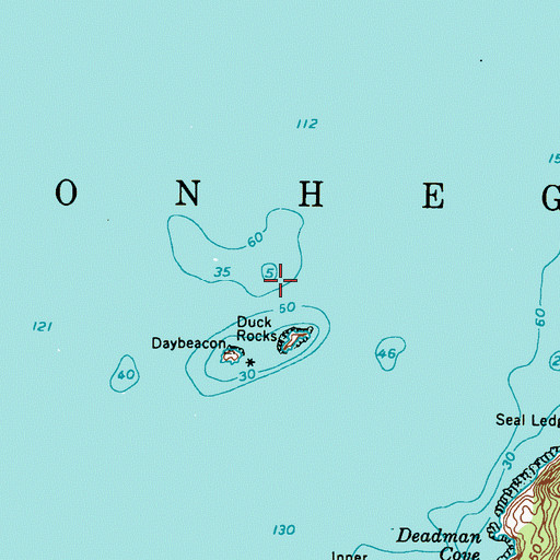 Topographic Map of Sunken Duck Rock, ME