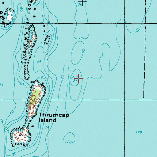 Topographic Map of Thrumcap Ledge, ME