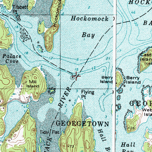 Topographic Map of Tomcod Rock, ME
