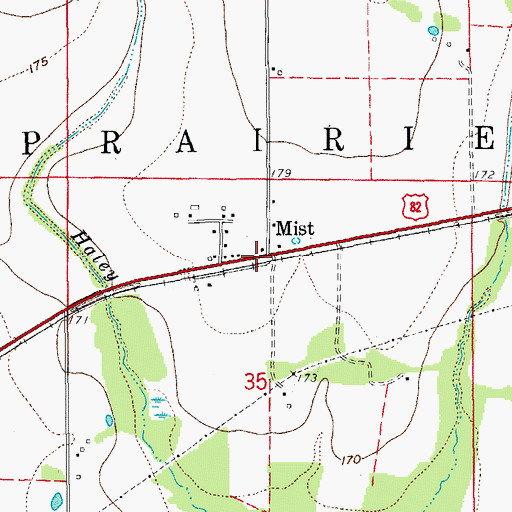 Topographic Map of Mist, AR
