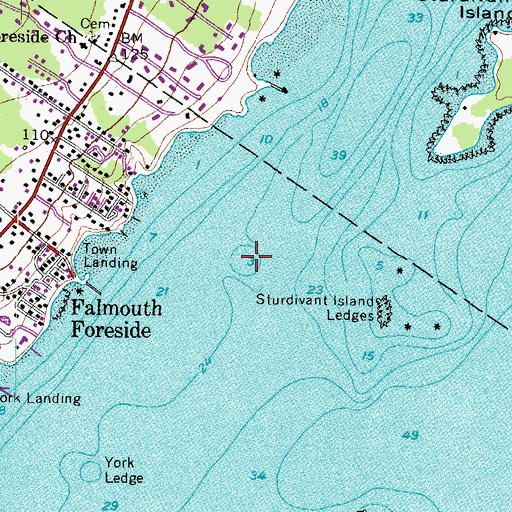 Topographic Map of Underwood Ledge, ME
