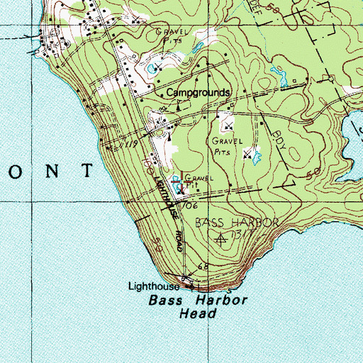 Topographic Map of Weaver Ledge, ME