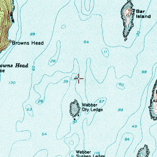 Topographic Map of Webber North Ledge, ME
