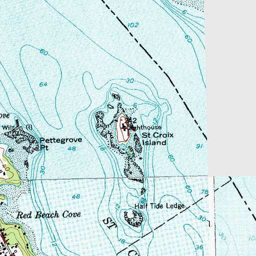 Topographic Map of Saint Croix Island International Historic Site, ME