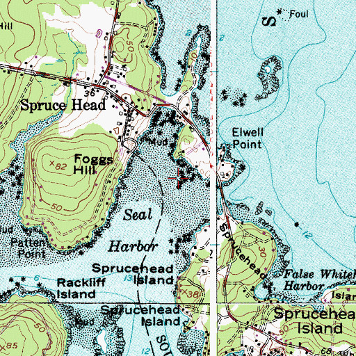 Topographic Map of Baum Bay, ME