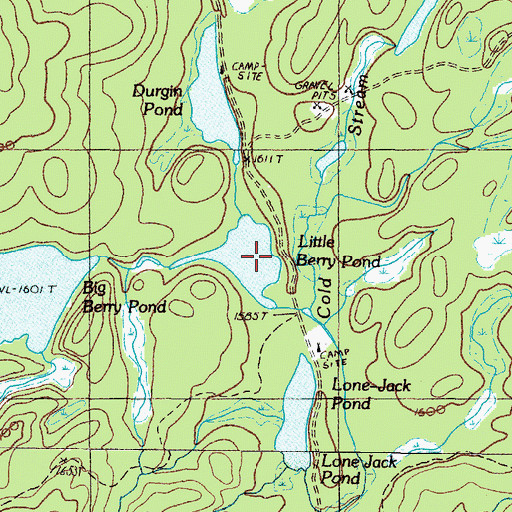 Topographic Map of Little Berry Pond, ME