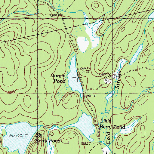 Topographic Map of Durgin Pond, ME