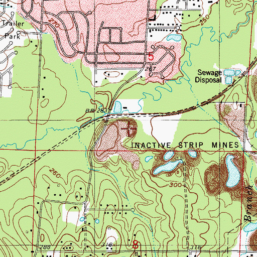 Topographic Map of Mitchell Hill, AR