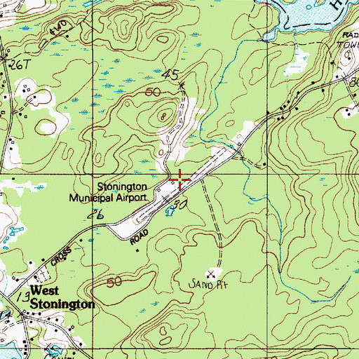 Topographic Map of Stonington Municipal Airport, ME