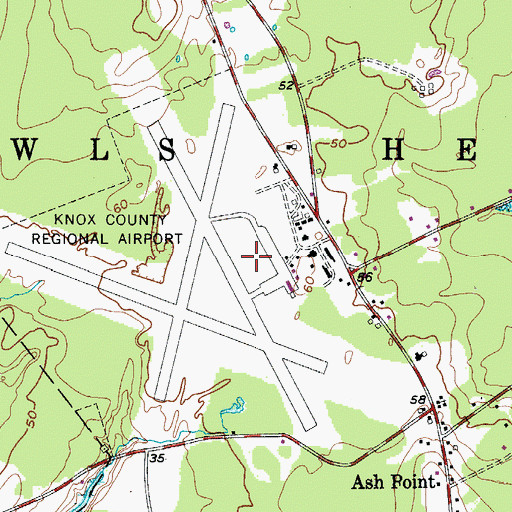Topographic Map of Knox County Regional Airport, ME
