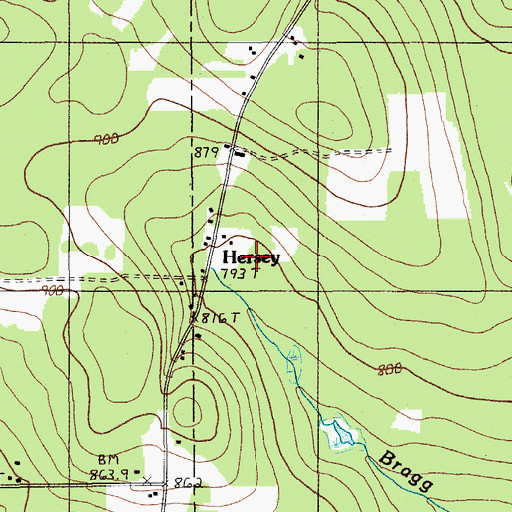 Topographic Map of Hersey, ME