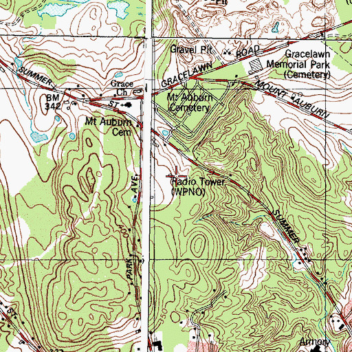 Topographic Map of WEZR-AM (Lewiston), ME