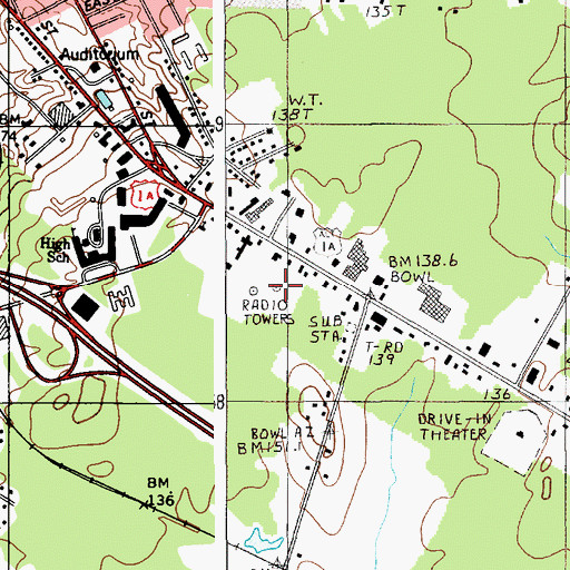 Topographic Map of WAEI-AM (Bangor), ME