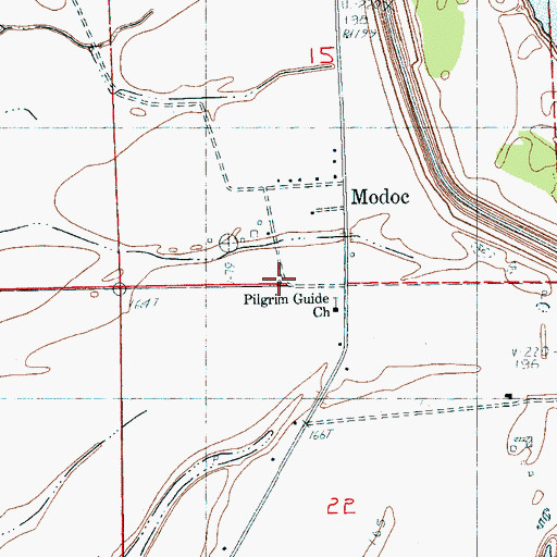 Topographic Map of Modoc, AR