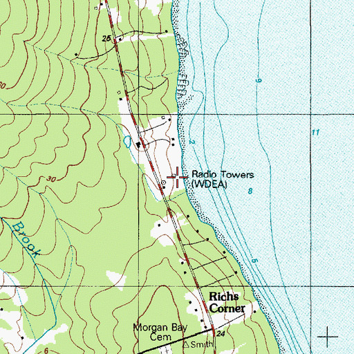 Topographic Map of WDEA-AM (Ellsworth), ME