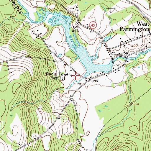 Topographic Map of WKTJ-AM (Farmington-West Farm), ME