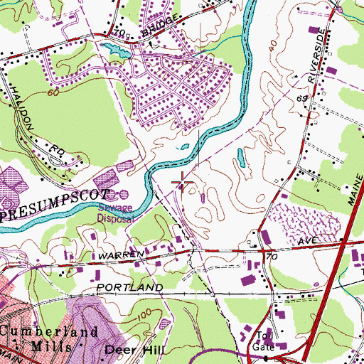 Topographic Map of WLOB-AM (Portland), ME