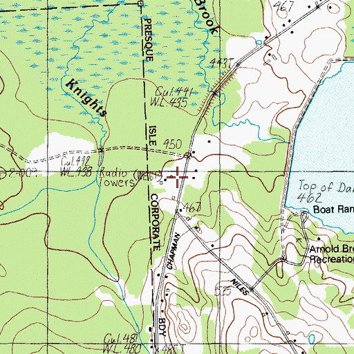 Topographic Map of WEGP-AM (Presque Isle), ME