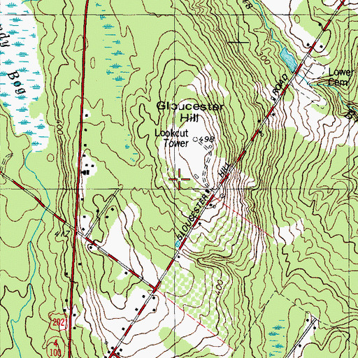 Topographic Map of WTHT-FM (Auburn), ME