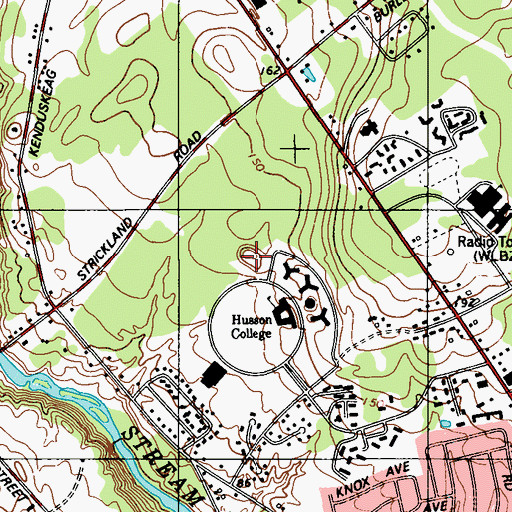 Topographic Map of WHSN-FM (Bangor), ME