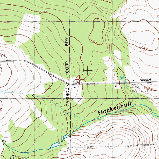 Topographic Map of WCXU-FM (Caribou), ME