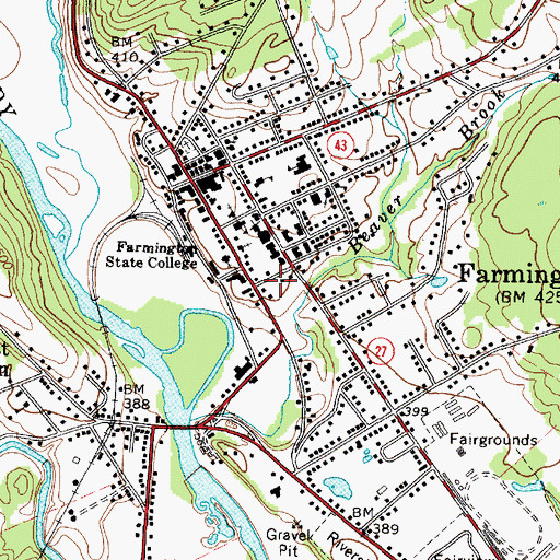 Topographic Map of WUMF-FM (Farmington), ME