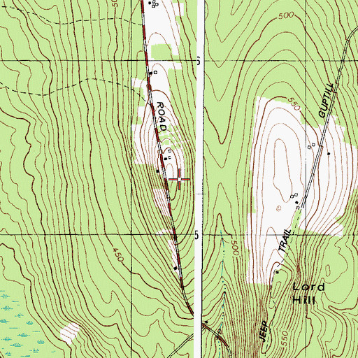 Topographic Map of WABK-FM (Gardiner), ME