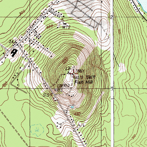 Topographic Map of WHMX-FM (Lincoln), ME