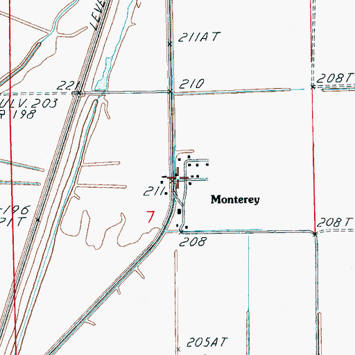 Topographic Map of Monterey, AR