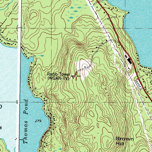 Topographic Map of WBLM-FM (Portland), ME