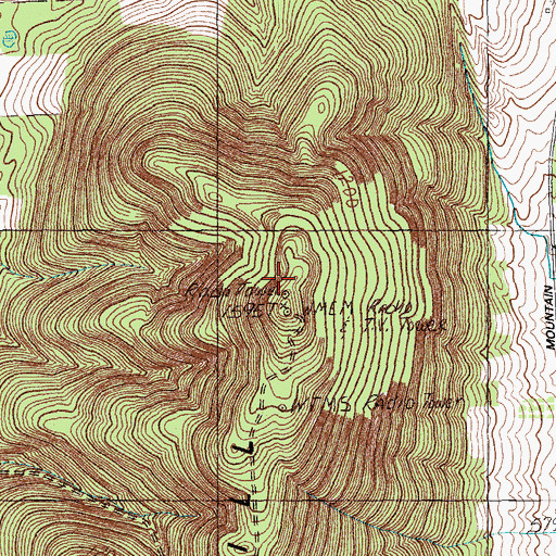 Topographic Map of WMEM-FM (Presque Isle), ME