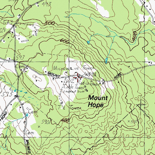 Topographic Map of WPHX-FM (Sanford), ME