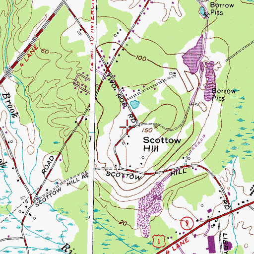 Topographic Map of WDCS-FM (Scarborough), ME