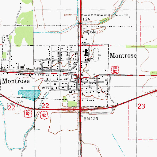 Topographic Map of Montrose, AR