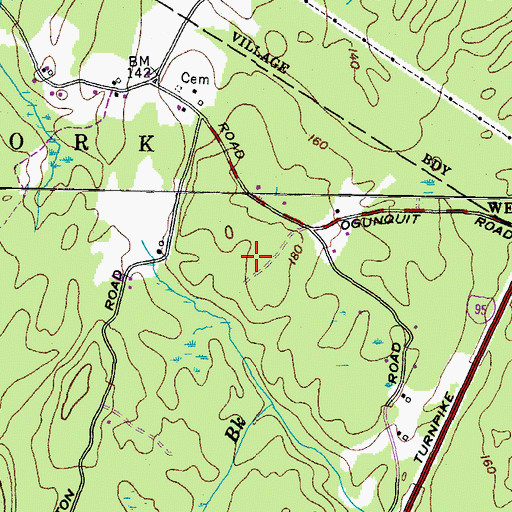 Topographic Map of WSKX-FM (York Center), ME