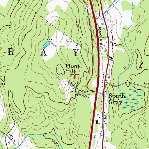 Topographic Map of WPXT-TV (Portland), ME