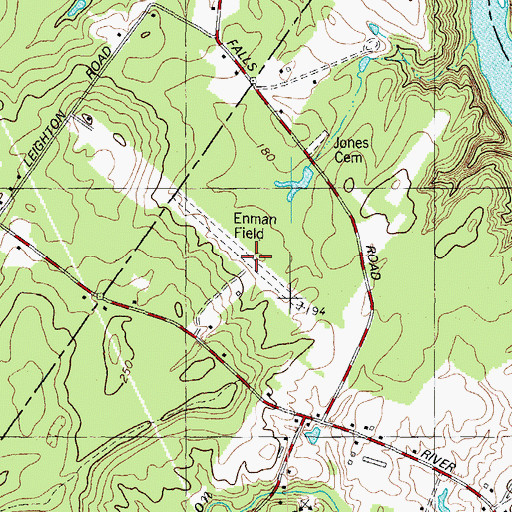 Topographic Map of Enman Field (historical), ME