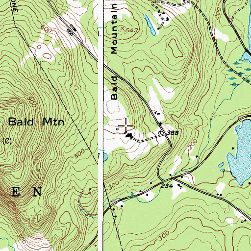 Topographic Map of Bald Mountain Airport, ME