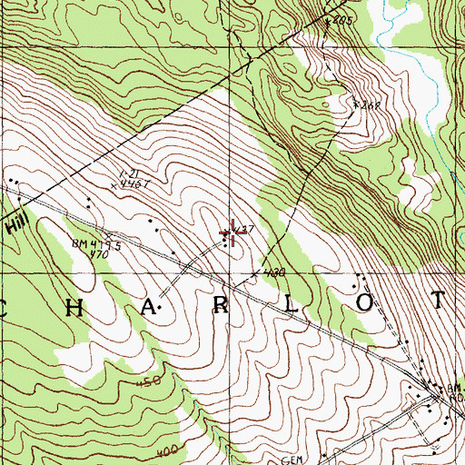 Topographic Map of Flying Ed Airport, ME