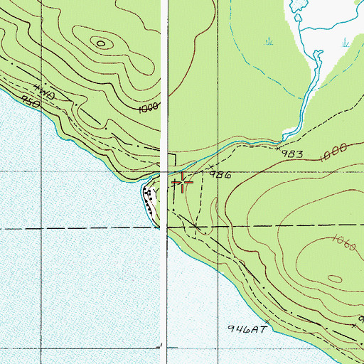 Topographic Map of Nugent Chamberlain Lake Seaplane Base, ME