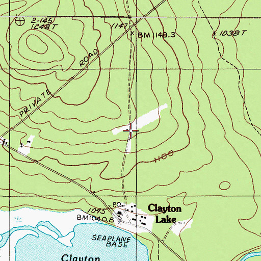 Topographic Map of Clayton Lake Strip, ME