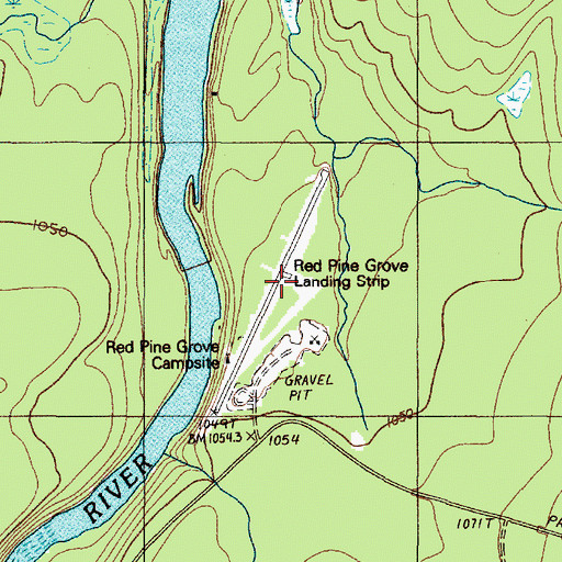 Topographic Map of Red Pine Grove Landing Area (historical), ME
